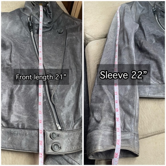 Designer Moto biker leather Jacket Distressed Futuristic Runway Motorcycle 36 XS - Picture 15 of 16